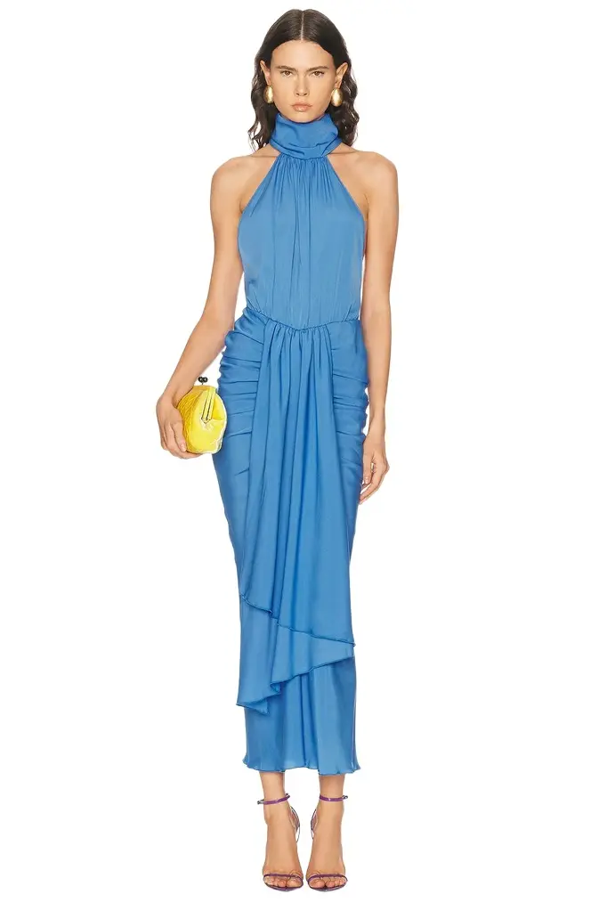 Rowen Rose Bow Neck Maxi Dress