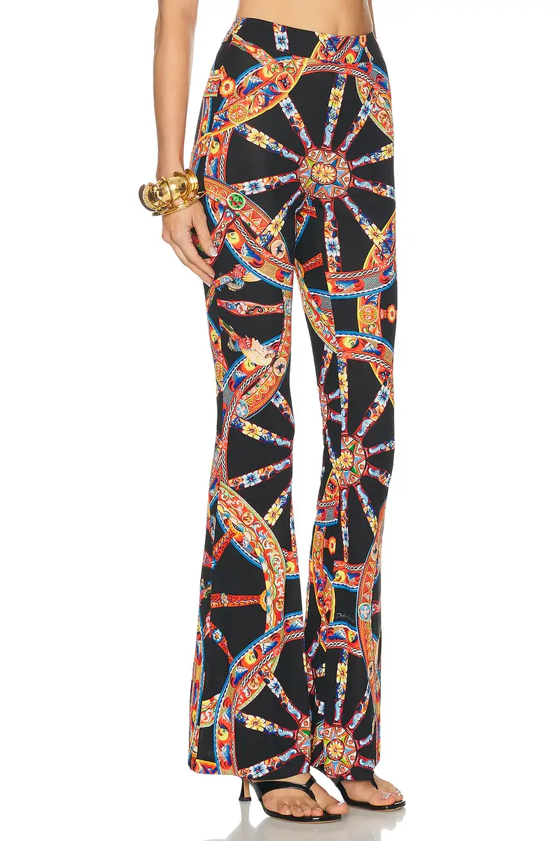 Dolce & Gabbana Organzino Pes Caretto Print Flare Pant | Thumbnail 2
