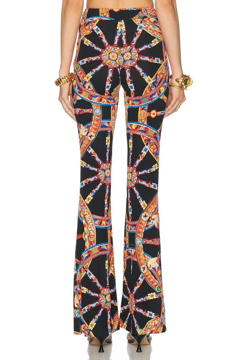 Dolce & Gabbana Organzino Pes Caretto Print Flare Pant | Thumbnail 4