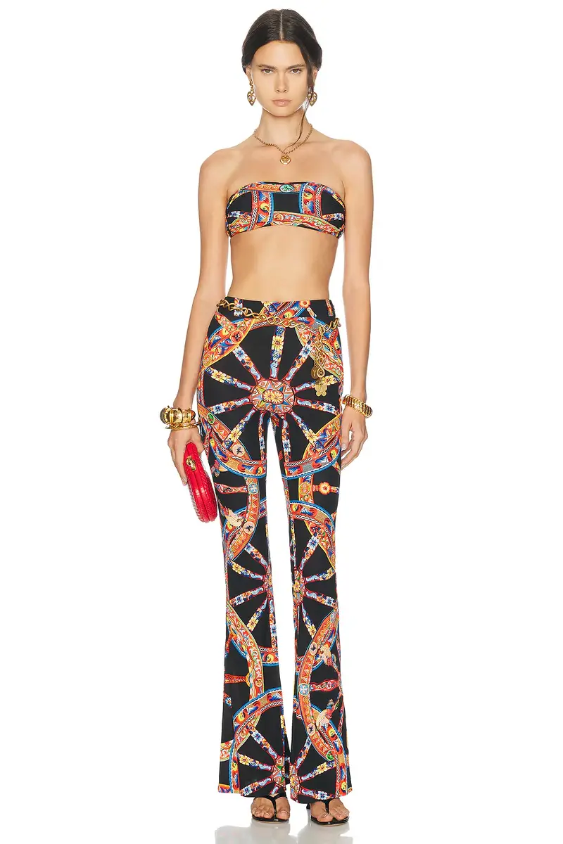 Dolce & Gabbana Organzino Pes Caretto Print Flare Pant | Thumbnail 5