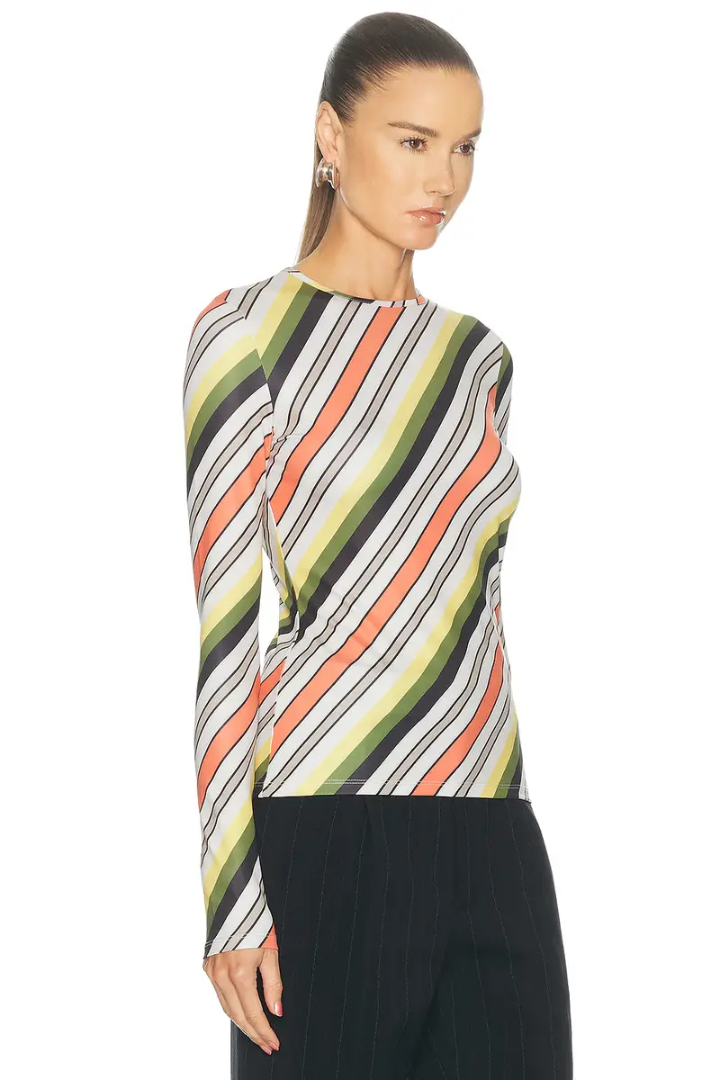 Jean Paul Gaultier Jersey Lycra Printed Retro Stripe Long Sleeve Top | Thumbnail 2 Jean Paul Gaultier Jersey Lycra Printed Retro Stripe Long Sleeve Top | Thumbnail 2