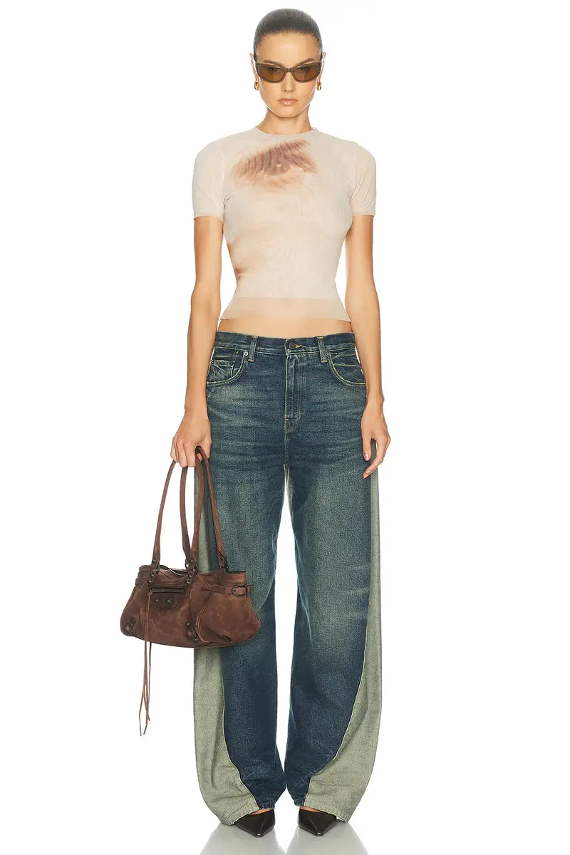 Jean Paul Gaultier Mesh Printed Face Baby Tee | Thumbnail 4 Jean Paul Gaultier Mesh Printed Face Baby Tee | Thumbnail 4