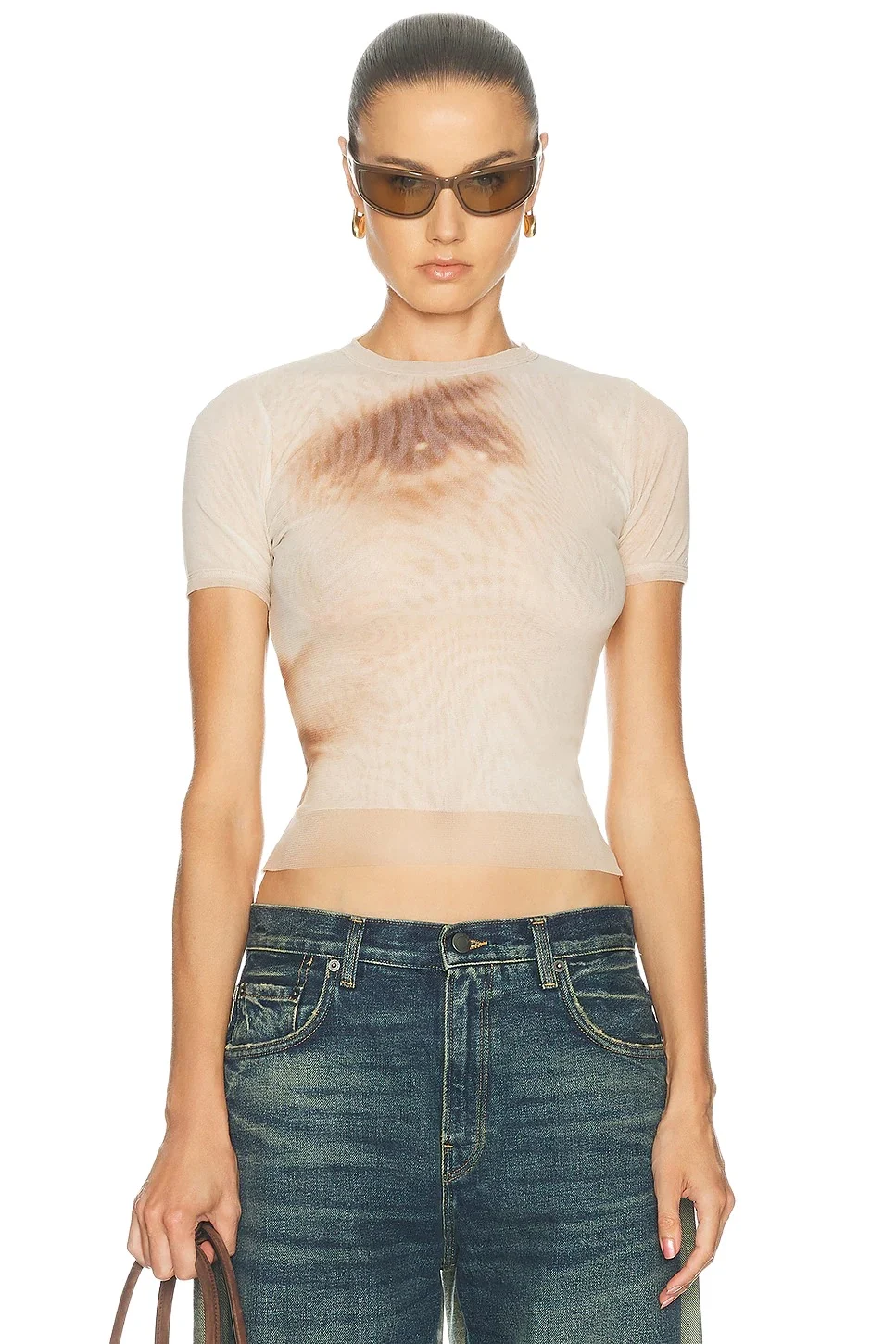 Mesh Printed Face Baby Tee