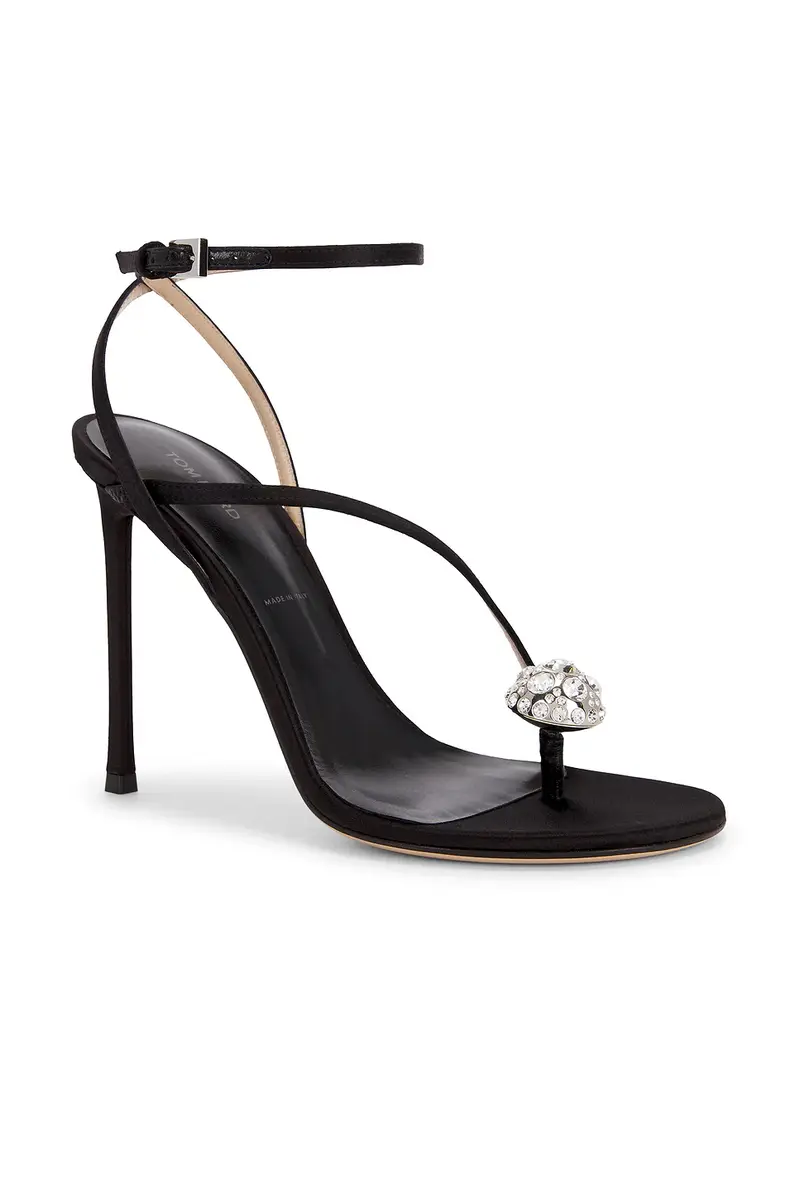 Tom Ford Satin & Crystal Stones Ankle Strap Sandal | Thumbnail 2 Tom Ford Satin & Crystal Stones Ankle Strap Sandal | Thumbnail 2