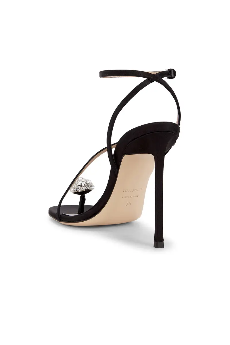 Tom Ford Satin & Crystal Stones Ankle Strap Sandal | Thumbnail 3 Tom Ford Satin & Crystal Stones Ankle Strap Sandal | Thumbnail 3