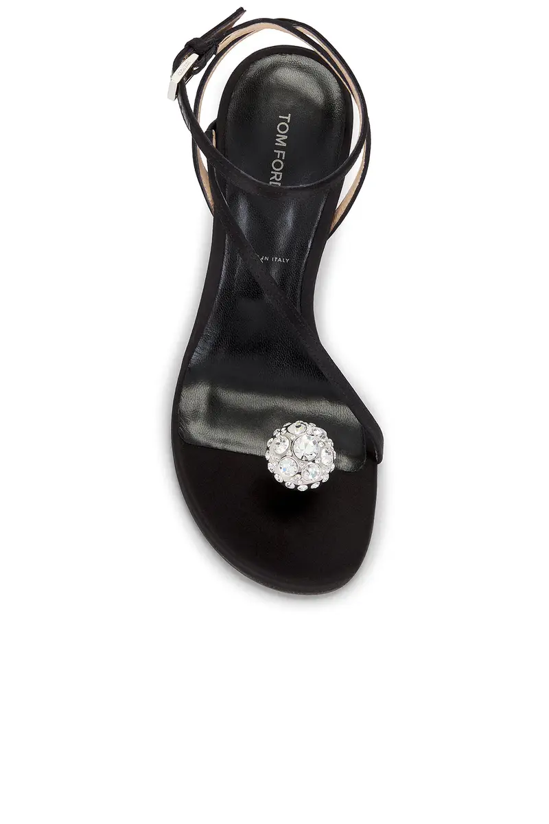 Tom Ford Satin & Crystal Stones Ankle Strap Sandal | Thumbnail 4 Tom Ford Satin & Crystal Stones Ankle Strap Sandal | Thumbnail 4