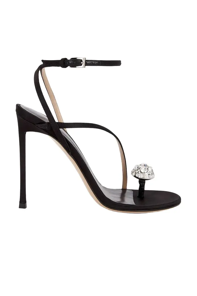 Tom Ford Satin & Crystal Stones Ankle Strap Sandal