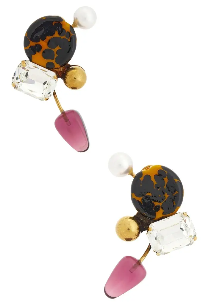Handmade Artisanal Glass Disc Shell Paste Earrings