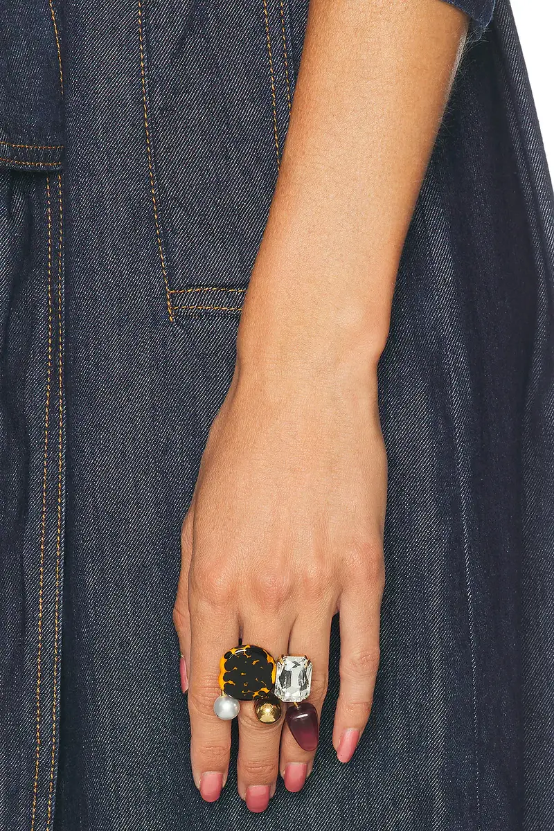 Dries Van Noten Handmade Glass Disc Shell Paste Ring | Thumbnail 2 Dries Van Noten Handmade Glass Disc Shell Paste Ring | Thumbnail 2