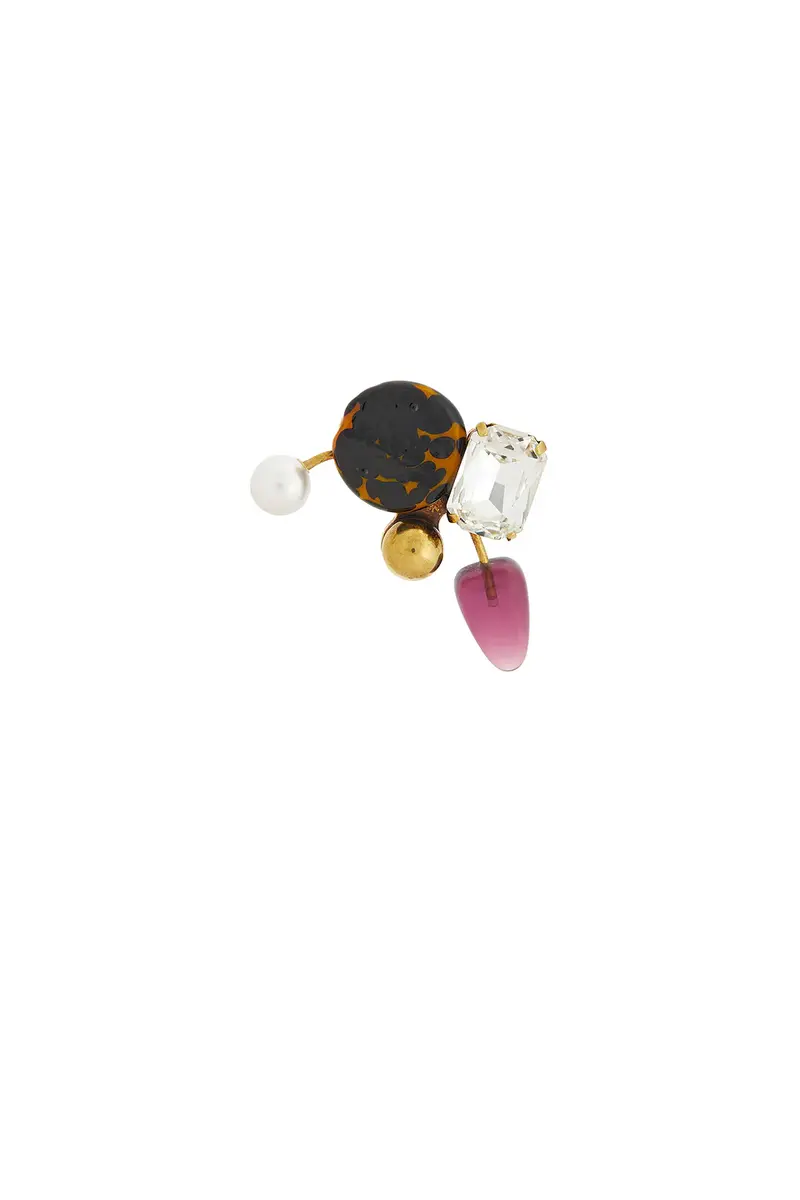 Dries Van Noten Handmade Glass Disc Shell Paste Ring