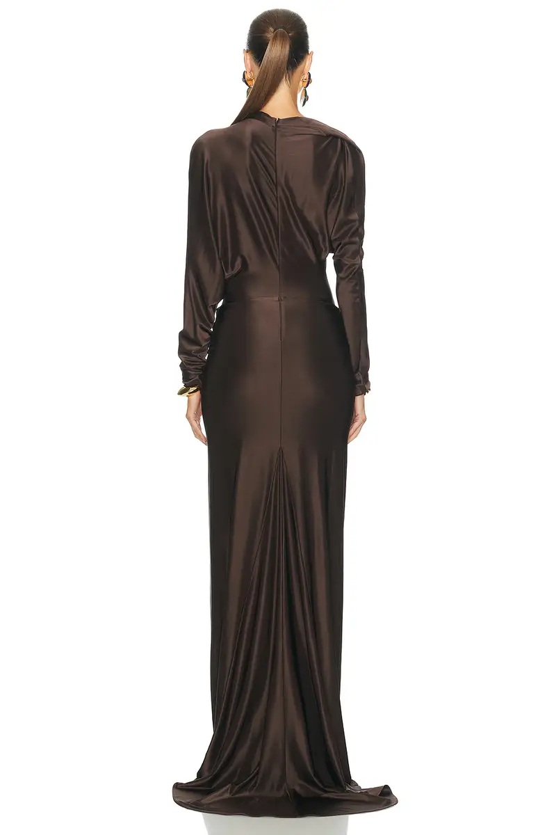 Burc Akyol Draped Jersey Caryatid Dress | Thumbnail 4 Burc Akyol Draped Jersey Caryatid Dress | Thumbnail 4
