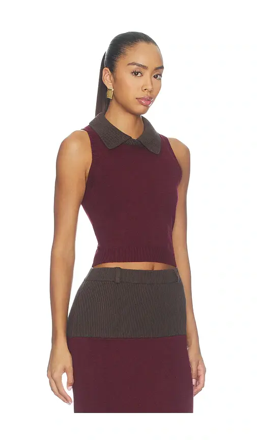 Matthew Bruch Combo Collar Cropped Tank Top | Thumbnail 2 Matthew Bruch Combo Collar Cropped Tank Top | Thumbnail 2