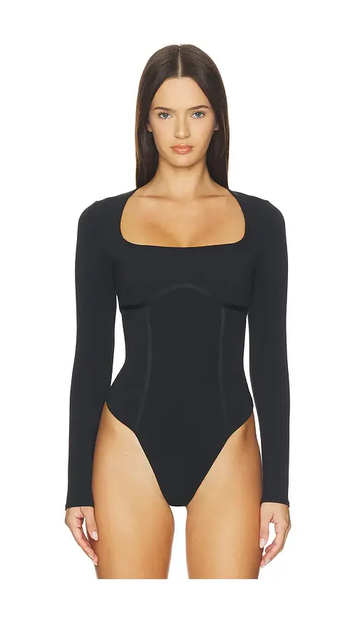 Fleur du Mal Organic Cotton Scoop Neck Long Sleeve Bodysuit | Thumbnail 2 Fleur du Mal Organic Cotton Scoop Neck Long Sleeve Bodysuit | Thumbnail 2