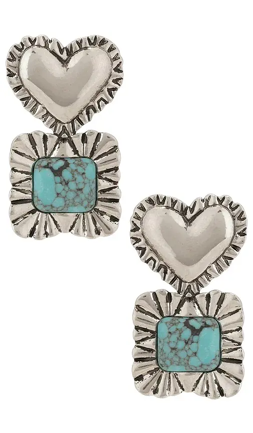 Ruffle Heart Stone Earrings Ruffle Heart Stone Earrings