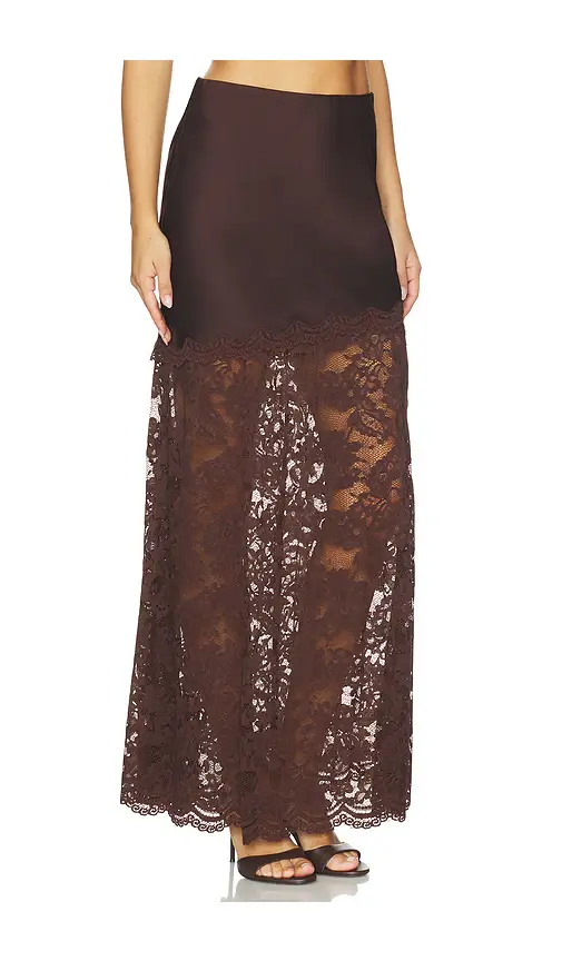 Generation Love Perrine Lace Satin Skirt | Thumbnail 2 Generation Love Perrine Lace Satin Skirt | Thumbnail 2
