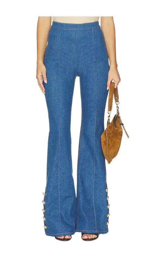 Nadine Merabi Charlotte Vintage Wash Denim Trousers