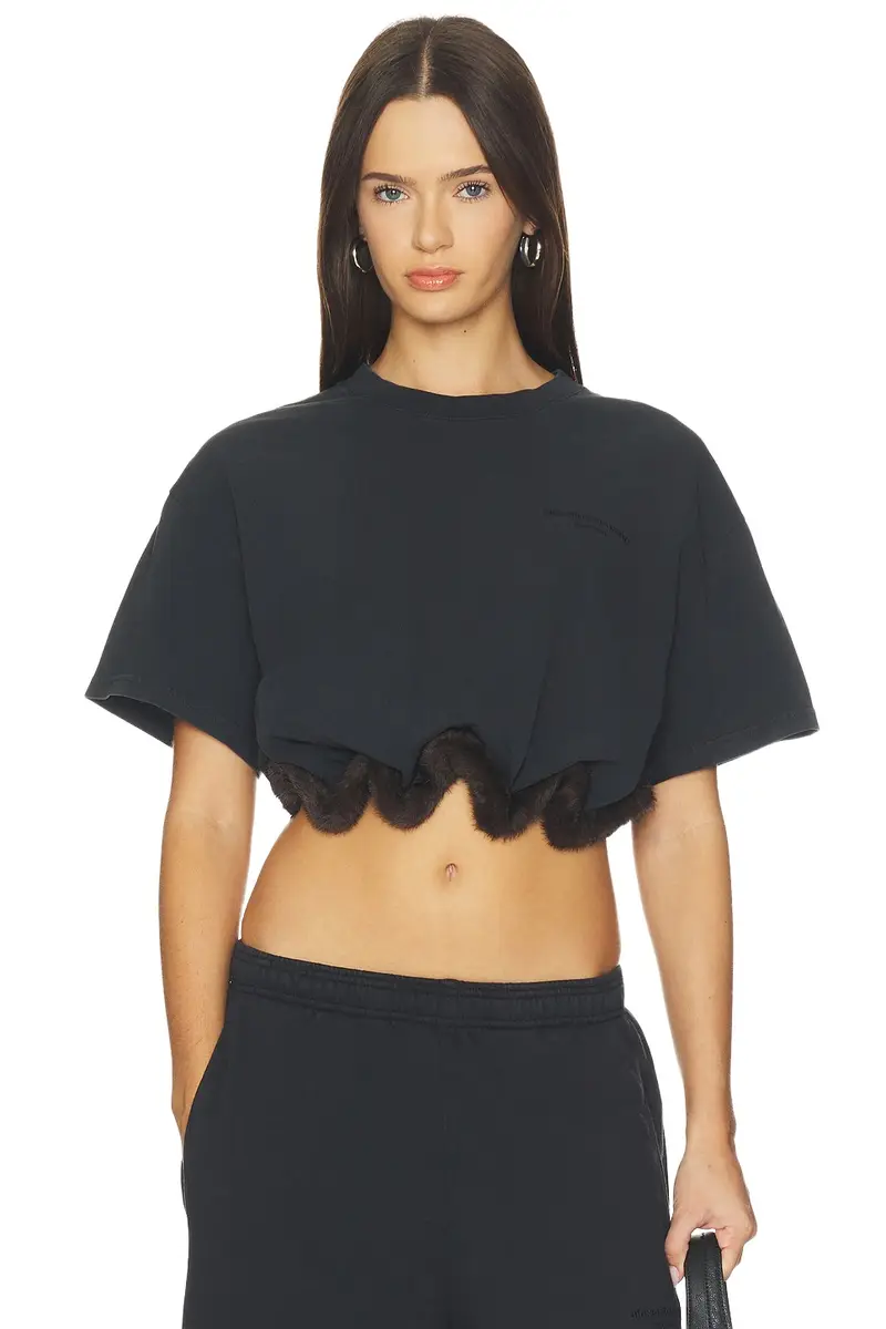 Alexander Wang T-shirt With Faux Fur Trim