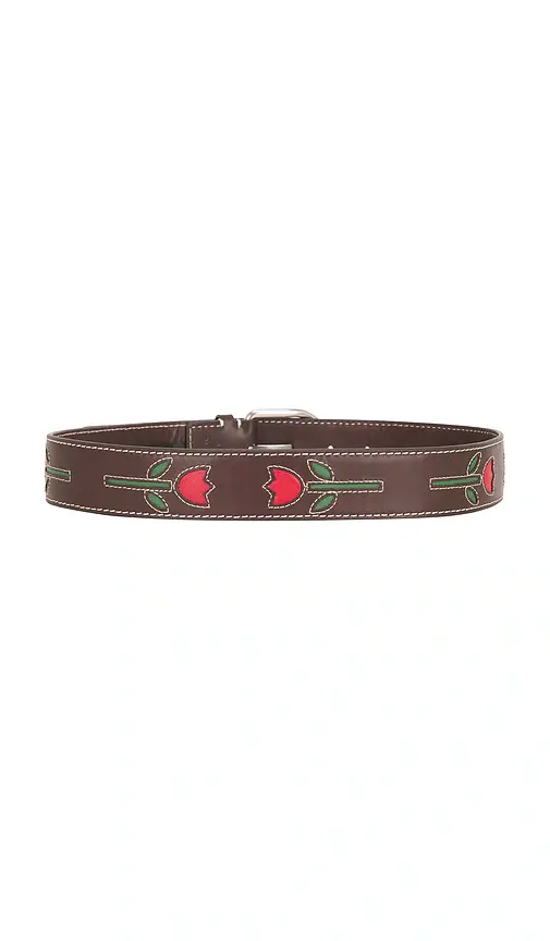 Loeffler Randall Espresso Vachetta With Tulips And Silver Hardware Belt | Thumbnail 2 Loeffler Randall Espresso Vachetta With Tulips And Silver Hardware Belt | Thumbnail 2