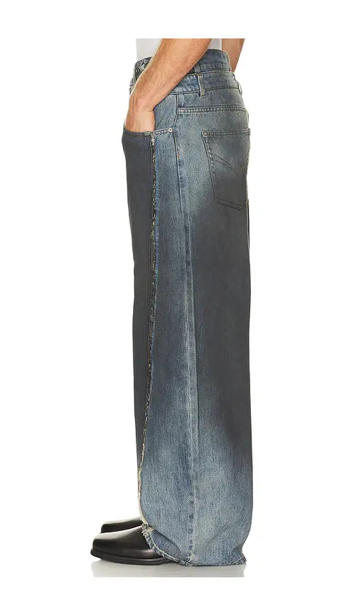 FENG CHEN WANG Double Waist Gradient Indigo Denim Trousers | Thumbnail 2 FENG CHEN WANG Double Waist Gradient Indigo Denim Trousers | Thumbnail 2