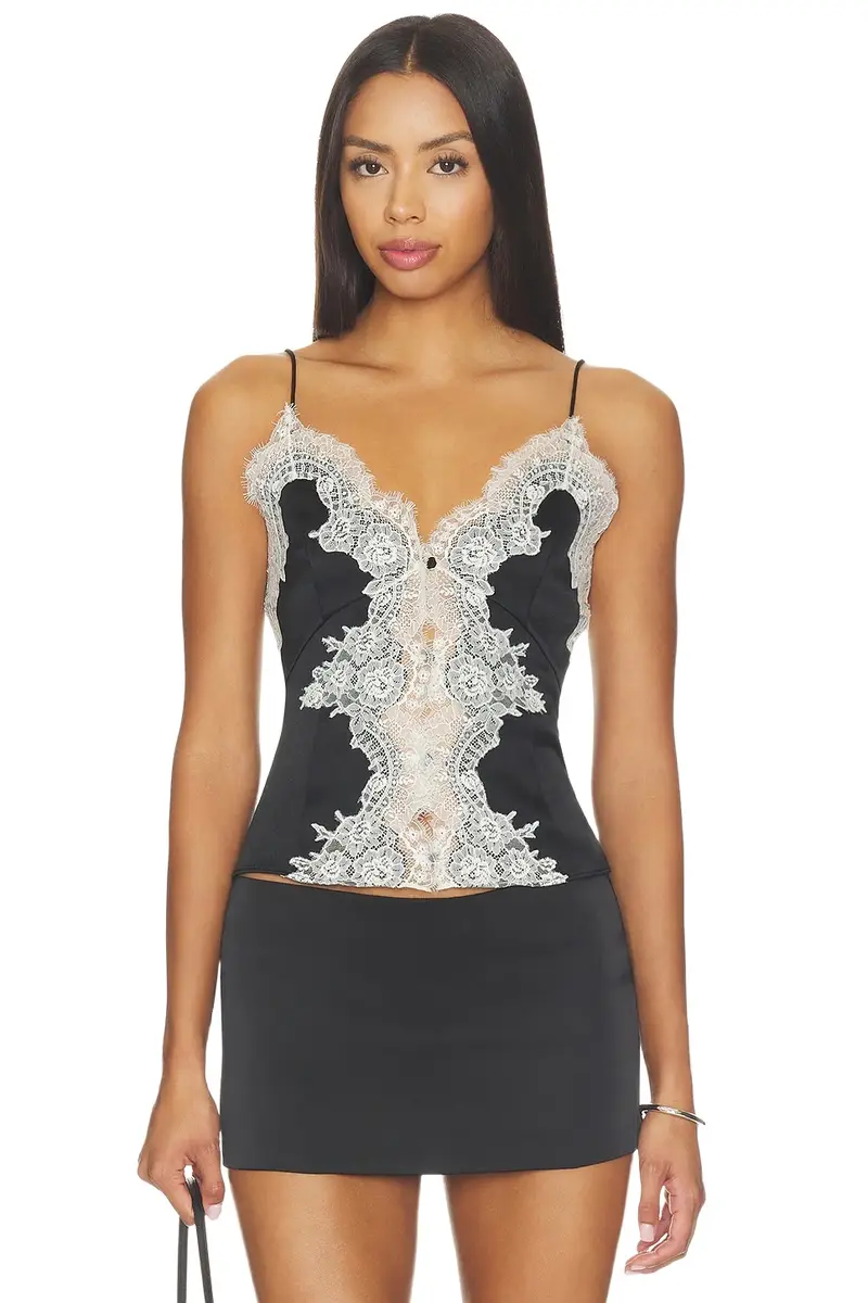 Alice + Olivia Alice + Olivia Julieta Cutaway Lace Slip Top