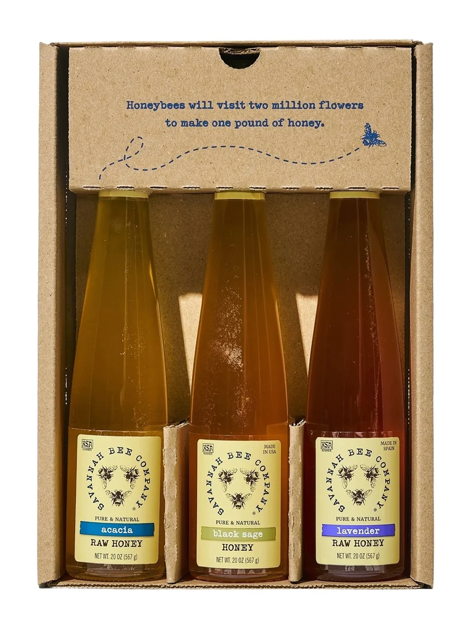 Savannah Bee Company 3-Piece Honey Flute Gift Set