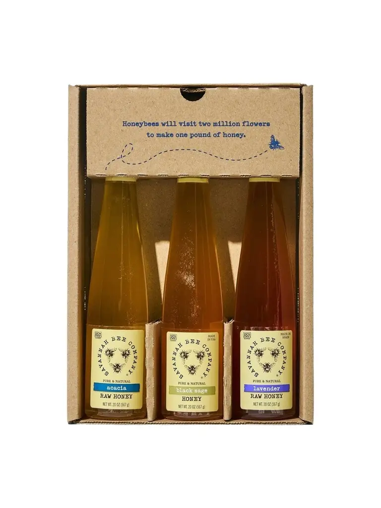 Savannah Bee Company 3-Piece Honey Flute Gift Set