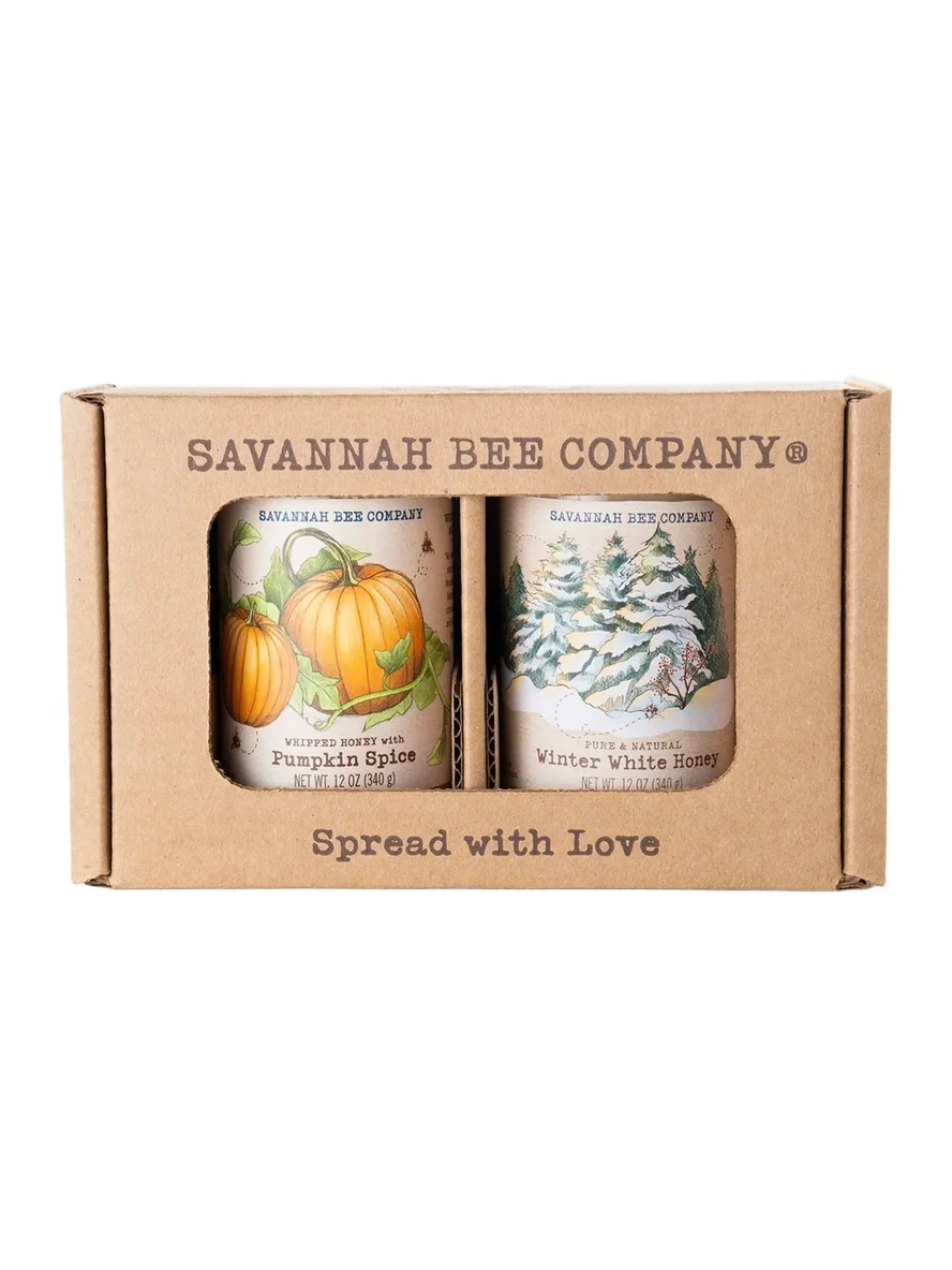Savannah Bee Company 2-Piece Pumpkin & Winter White Whipped Honey Gift Set
