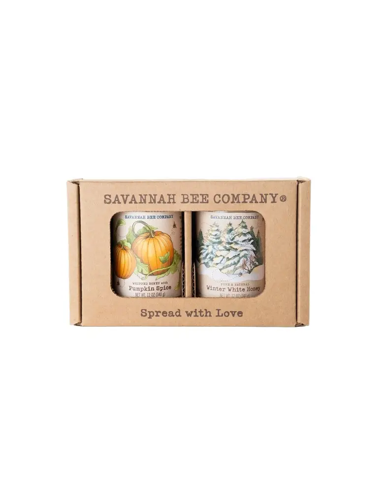 Savannah Bee Company 2-Piece Pumpkin & Winter White Whipped Honey Gift Set