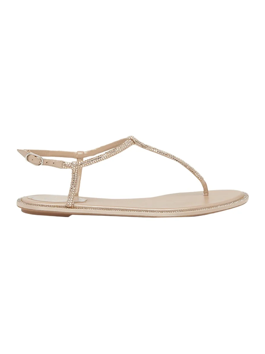 Strass T-Strap Thong Sandals