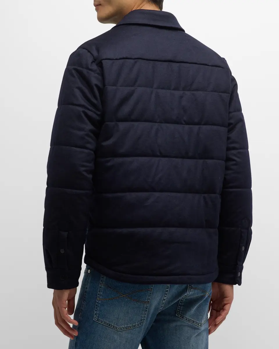 Neiman Marcus Men's Wool Padded Shirt Jacket | Thumbnail 4 Neiman Marcus Men's Wool Padded Shirt Jacket | Thumbnail 4