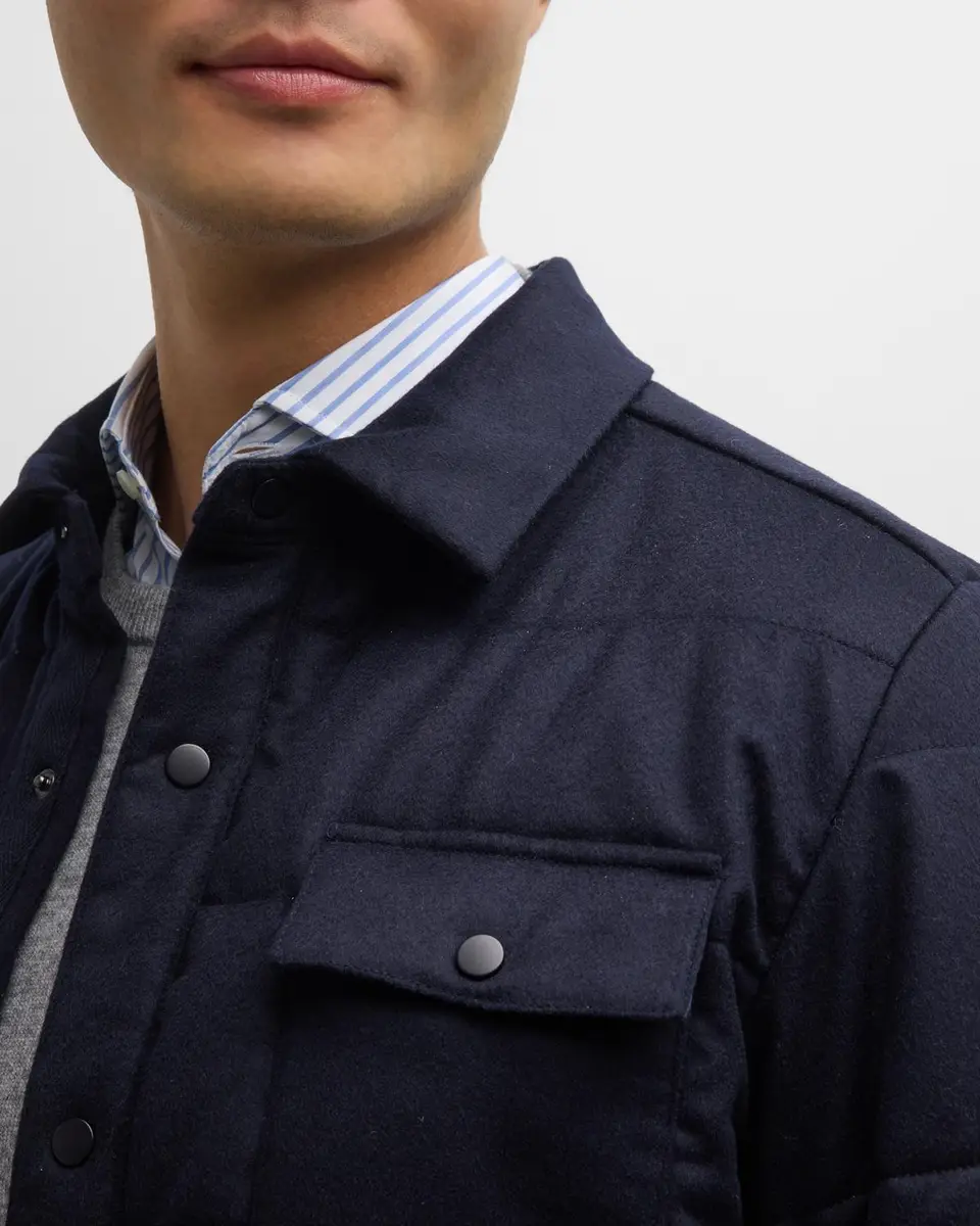 Neiman Marcus Men's Wool Padded Shirt Jacket | Thumbnail 7 Neiman Marcus Men's Wool Padded Shirt Jacket | Thumbnail 7
