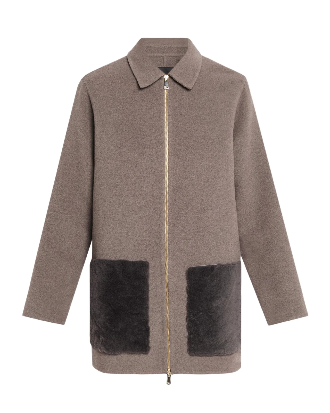 Fabiana Filippi Shearling Patch Pocket Wool-Cashmere Coat