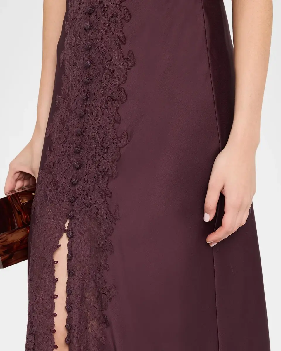 LoveShackFancy Tirelle Lace-Trim Satin Midi Skirt | Thumbnail 5 LoveShackFancy Tirelle Lace-Trim Satin Midi Skirt | Thumbnail 5
