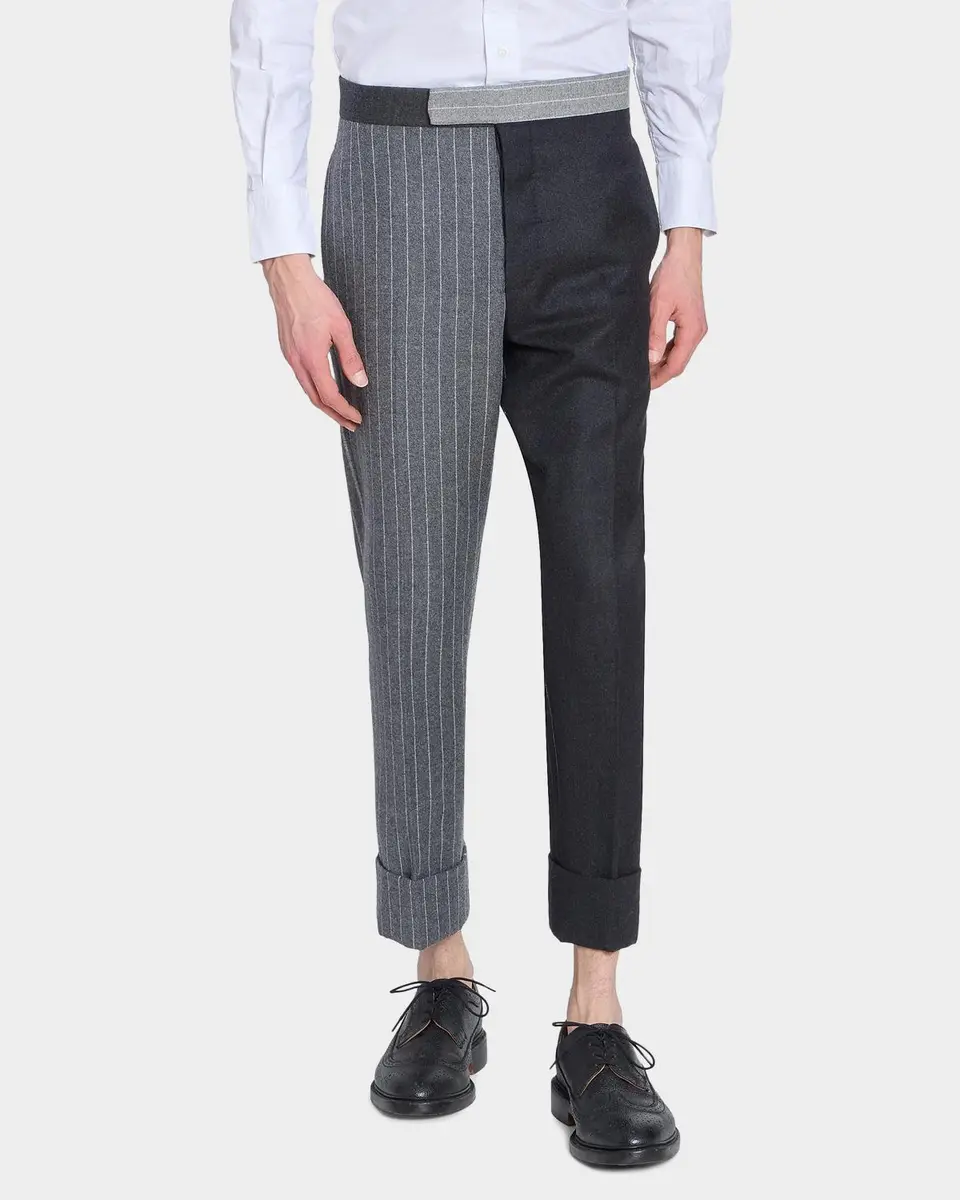 Thom Browne Men's Fit 1 Classic Backstrap Banker Stripe Flannel Trousers | Thumbnail 4 Thom Browne Men's Fit 1 Classic Backstrap Banker Stripe Flannel Trousers | Thumbnail 4