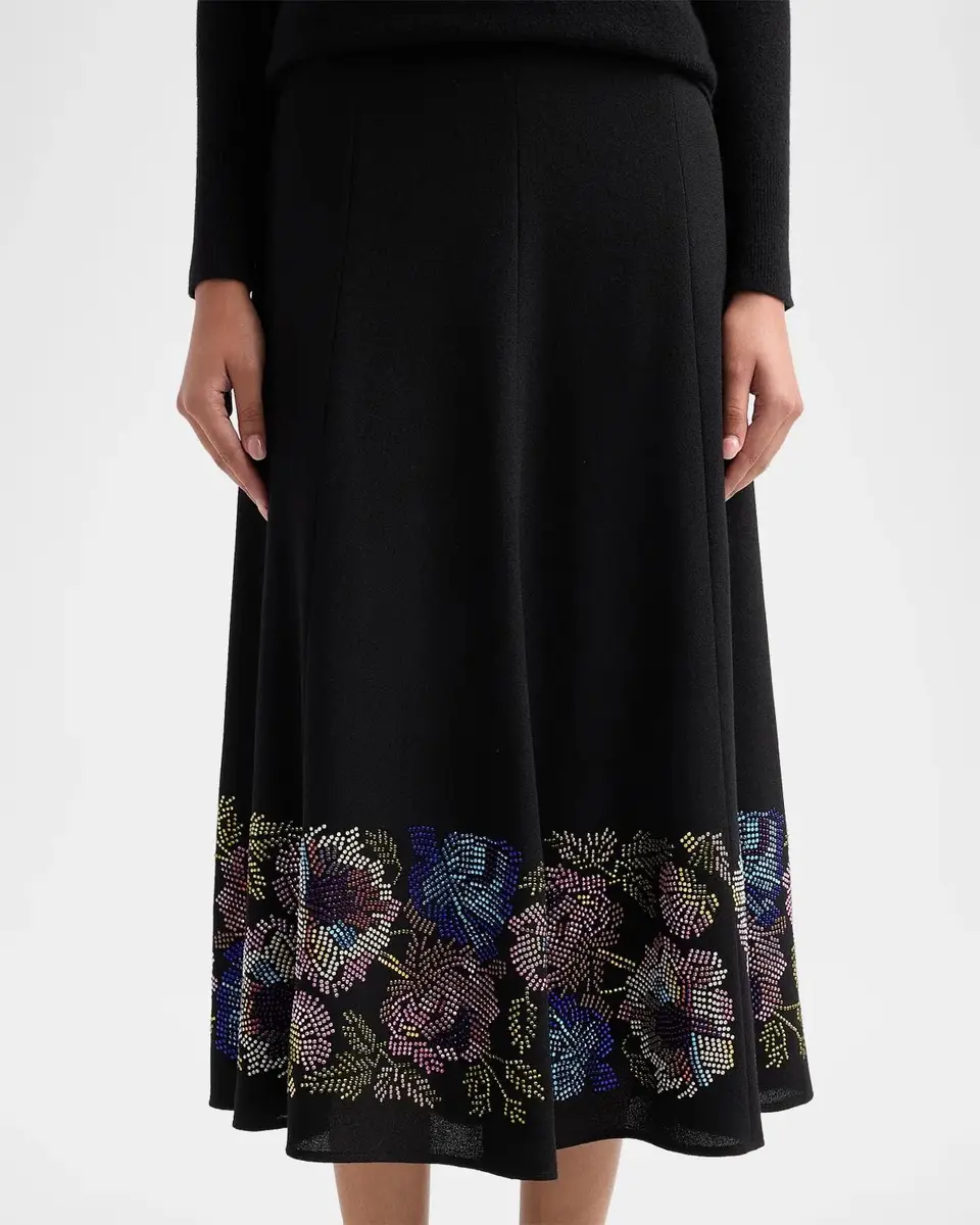 Libertine Mosaic Floral Embellished Wool Midi Tulip Skirt | Thumbnail 5 Libertine Mosaic Floral Embellished Wool Midi Tulip Skirt | Thumbnail 5
