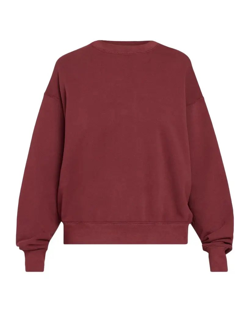 Cinched Cotton Crewneck Sweatshirt Cinched Cotton Crewneck Sweatshirt