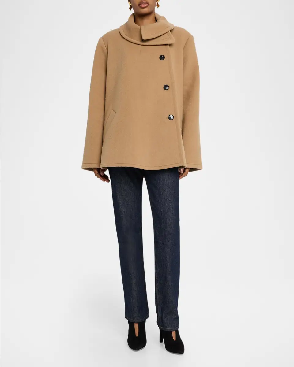 Co Draped Collar Wool-Cashmere Swing Coat | Thumbnail 2 Co Draped Collar Wool-Cashmere Swing Coat | Thumbnail 2