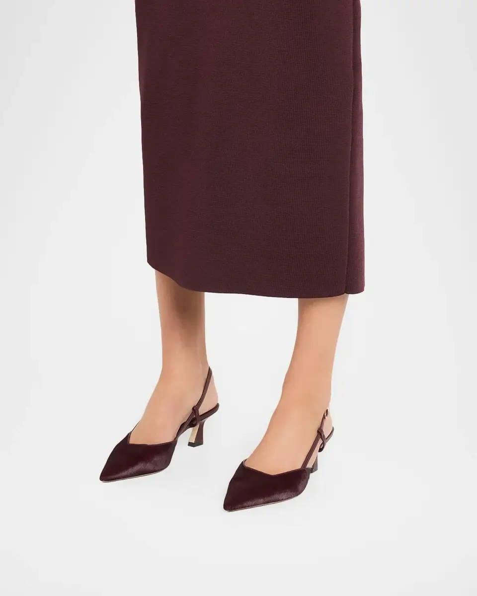 Stuart Weitzman 50mm Vinnie Calf Hair Slingback Pumps | Thumbnail 2