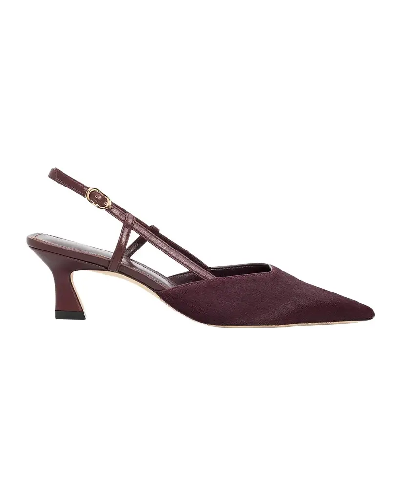 Stuart Weitzman 50mm Vinnie Calf Hair Slingback Pumps