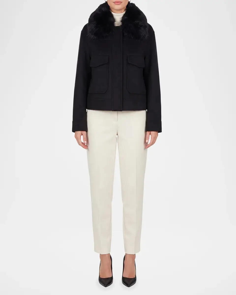 Gorski Cashmere And Wool Jacket With Detachable Goat Shearling Collar | Thumbnail 2 Gorski Cashmere And Wool Jacket With Detachable Goat Shearling Collar | Thumbnail 2