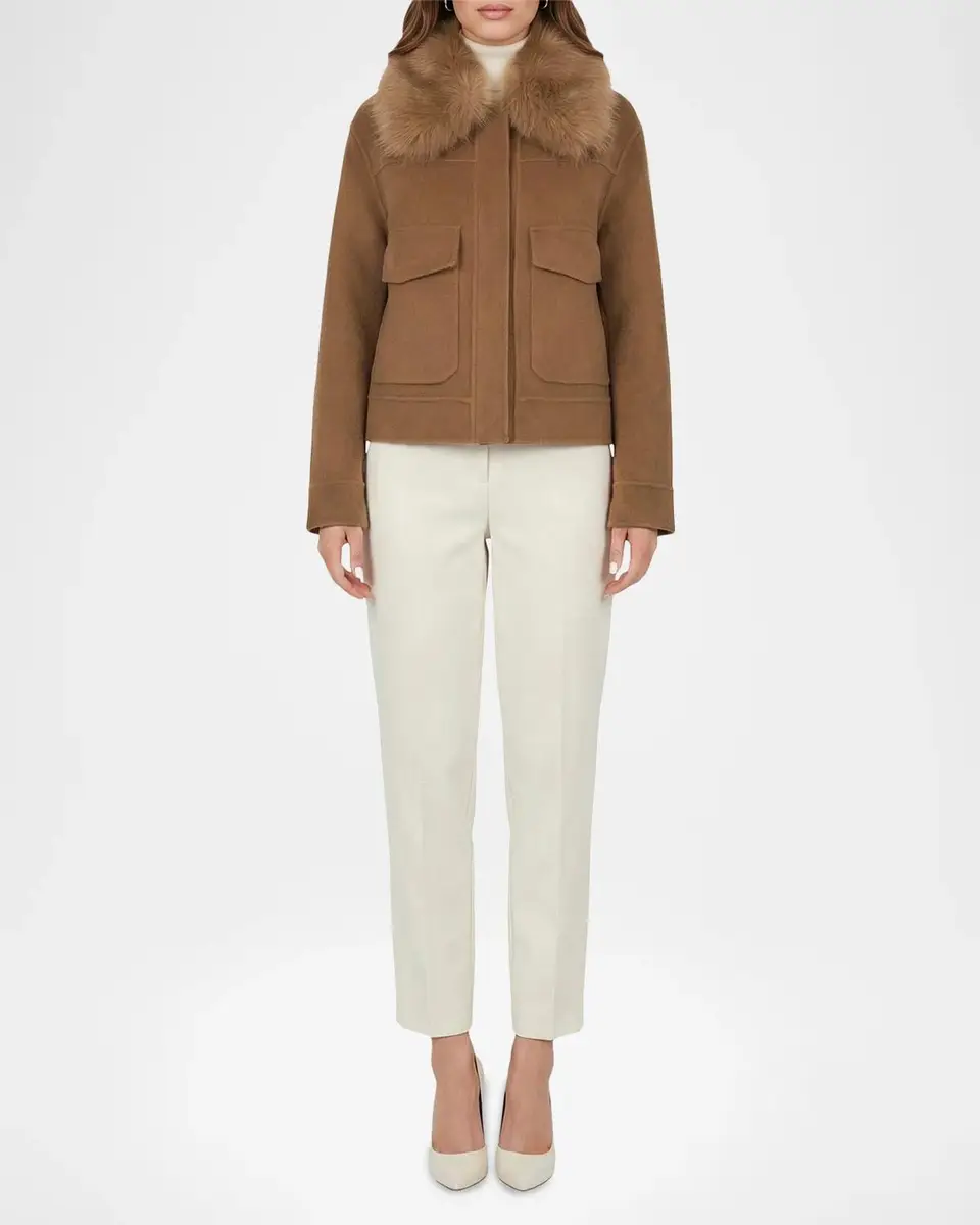 Gorski Cashmere And Wool Jacket With Detachable Goat Shearling Collar | Thumbnail 2 Gorski Cashmere And Wool Jacket With Detachable Goat Shearling Collar | Thumbnail 2