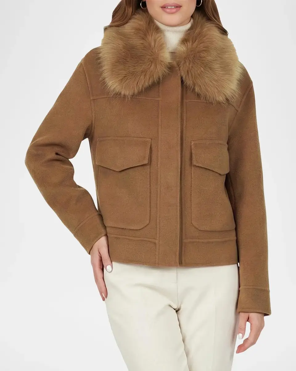 Gorski Cashmere And Wool Jacket With Detachable Goat Shearling Collar | Thumbnail 4 Gorski Cashmere And Wool Jacket With Detachable Goat Shearling Collar | Thumbnail 4