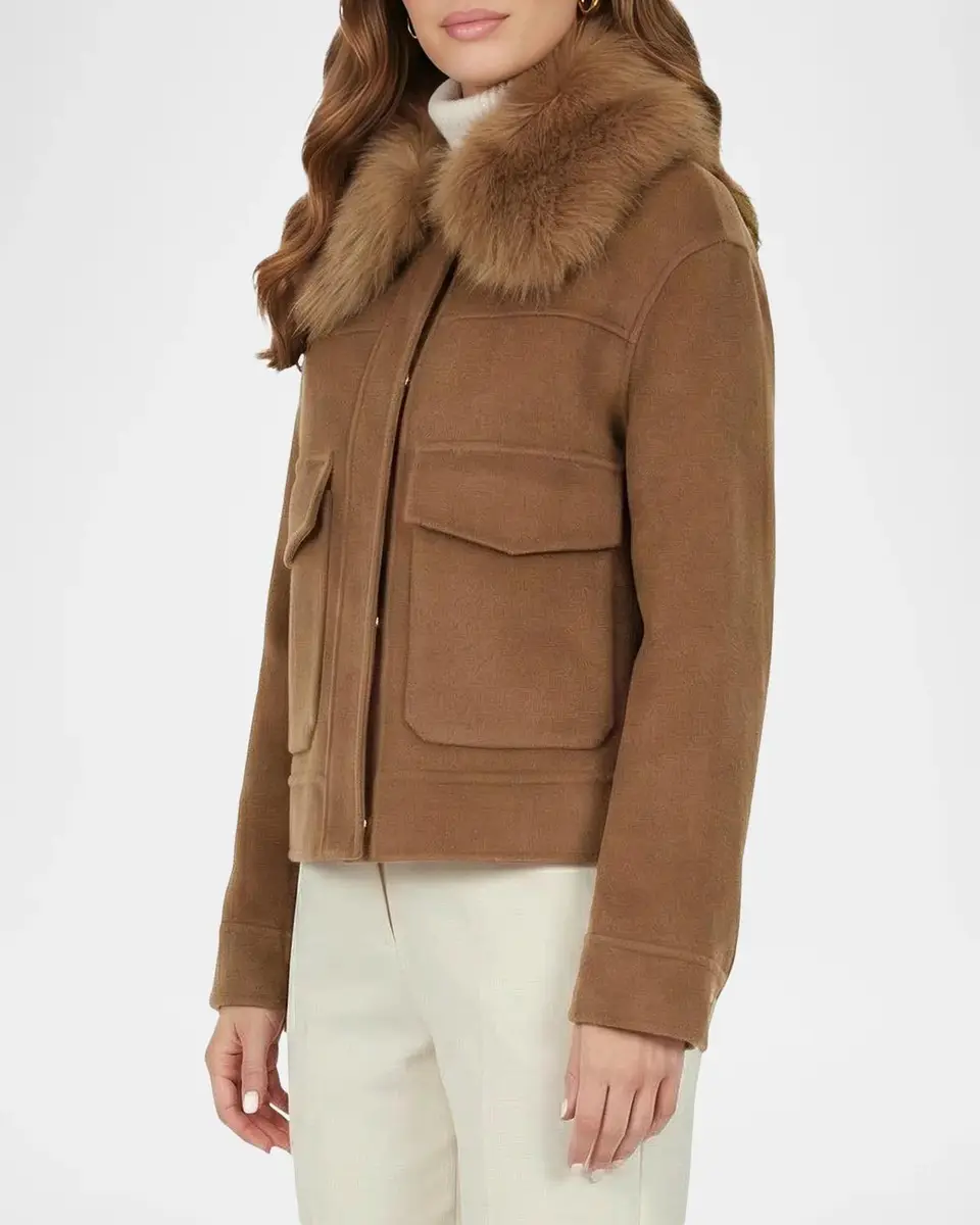 Gorski Cashmere And Wool Jacket With Detachable Goat Shearling Collar | Thumbnail 5 Gorski Cashmere And Wool Jacket With Detachable Goat Shearling Collar | Thumbnail 5