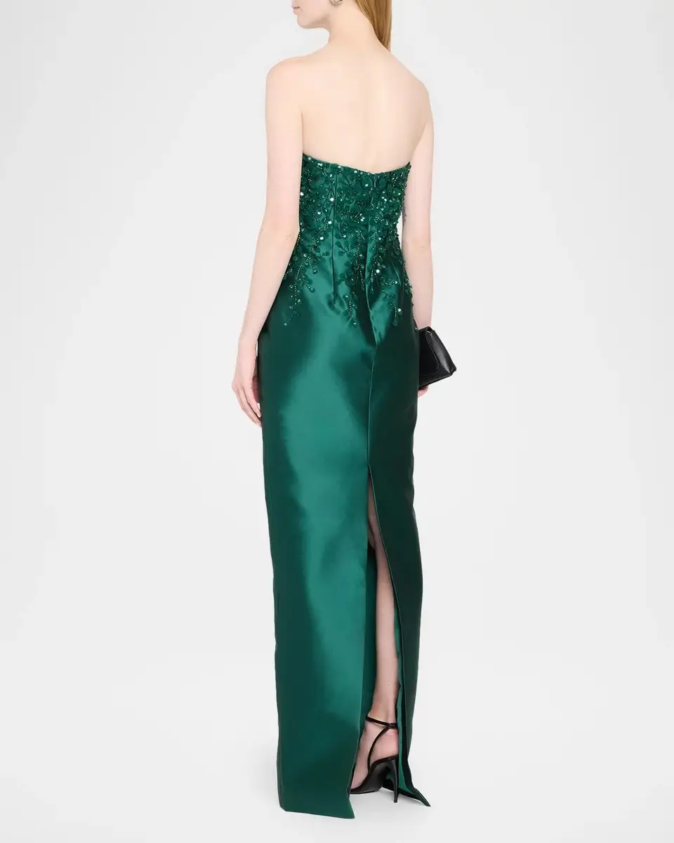 PAMELLA ROLAND Beaded Strapless Silk Column Gown | Thumbnail 3 PAMELLA ROLAND Beaded Strapless Silk Column Gown | Thumbnail 3