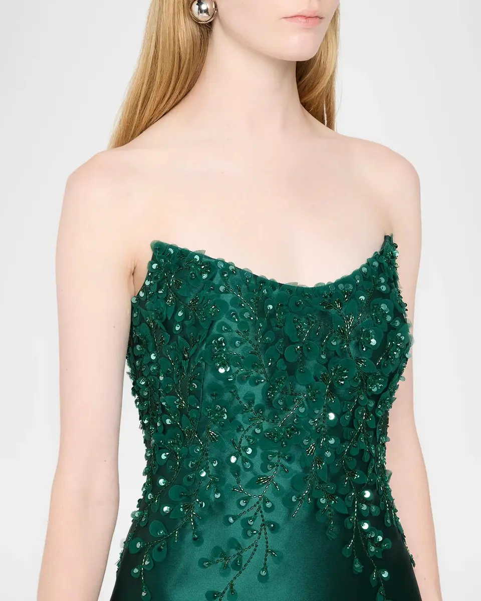 PAMELLA ROLAND Beaded Strapless Silk Column Gown | Thumbnail 5 PAMELLA ROLAND Beaded Strapless Silk Column Gown | Thumbnail 5