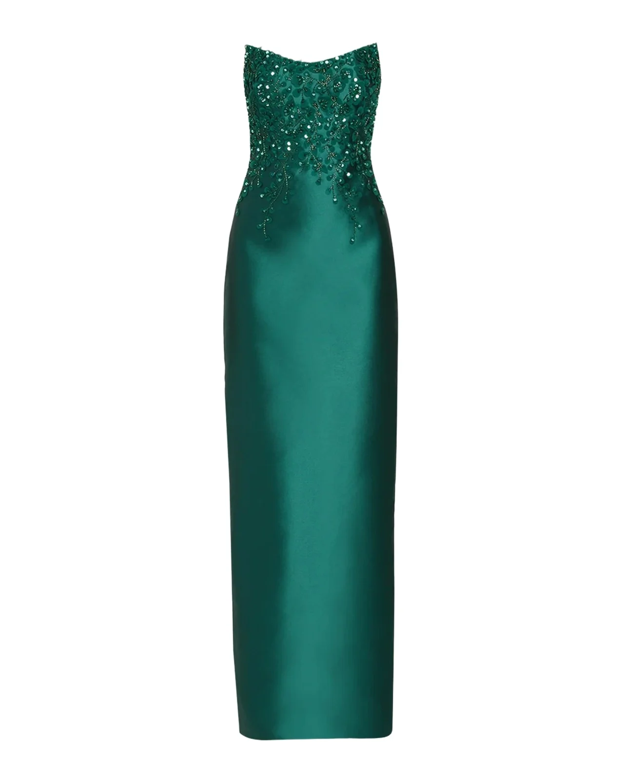 Beaded Strapless Silk Column Gown Beaded Strapless Silk Column Gown