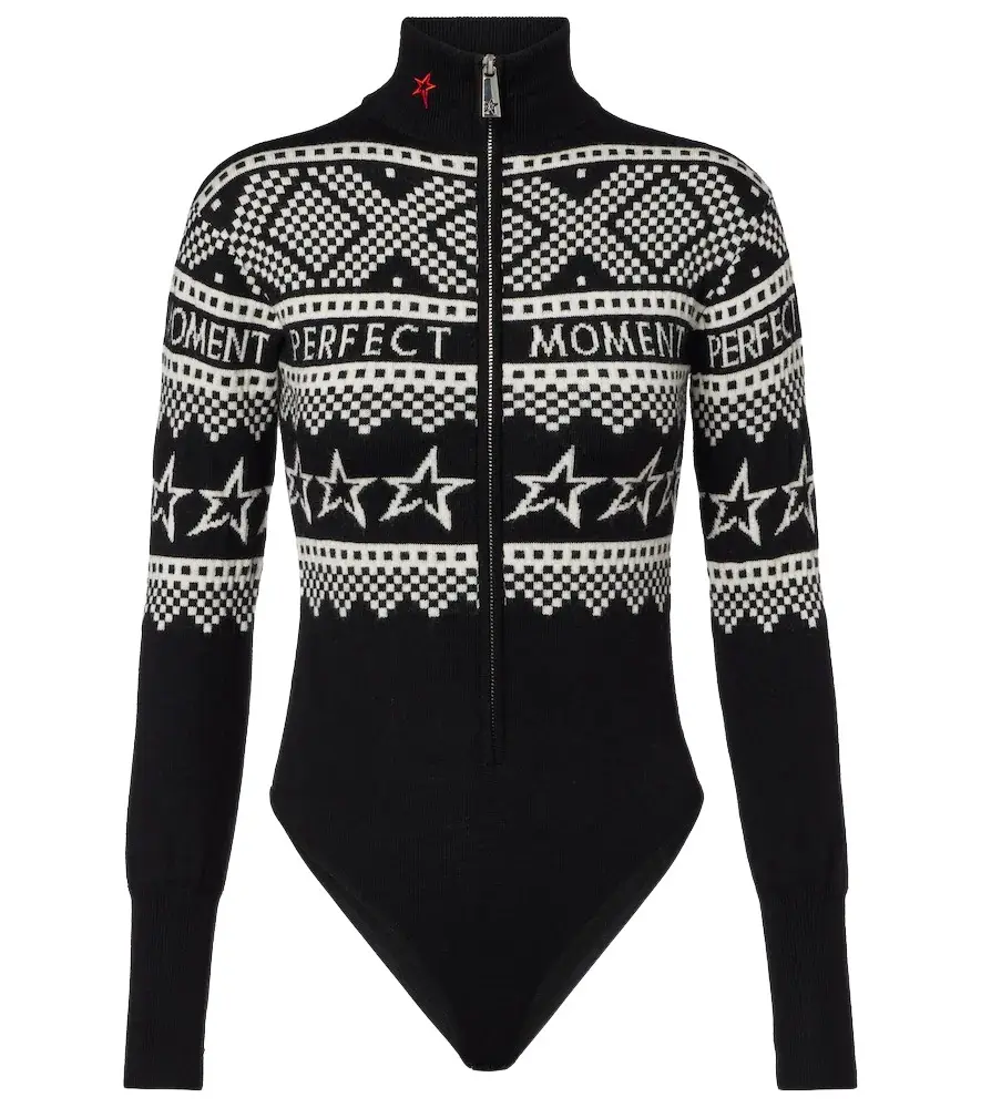 Perfect Moment Holiday intarsia wool bodysuit