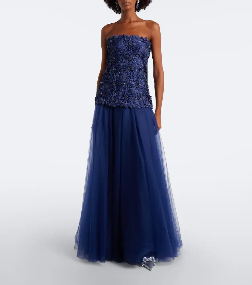 Costarellos Gisella tulle and Lurex satin bustier gown | Thumbnail 6 Costarellos Gisella tulle and Lurex satin bustier gown | Thumbnail 6