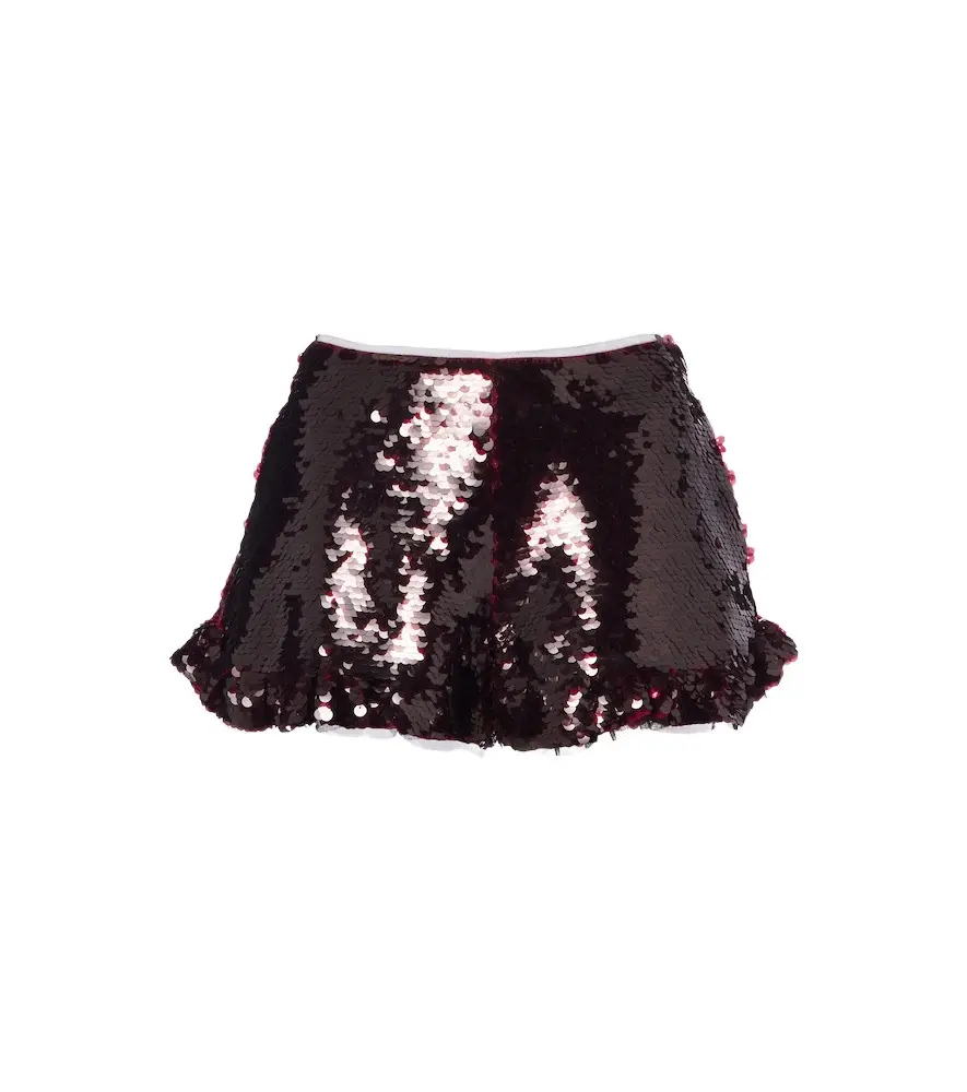 Simone Rocha Ruffled sequined shorts