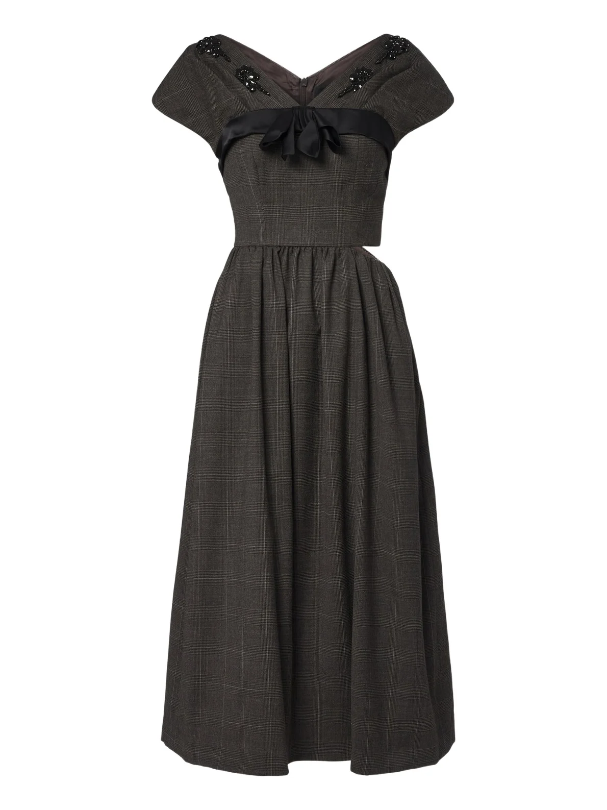 Simone Rocha Prince of Wales check wool midi dress